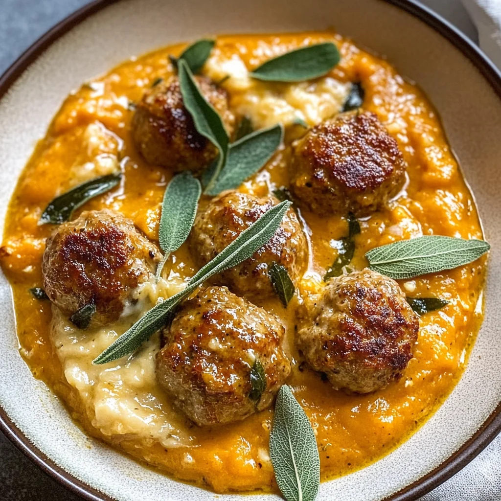 Turkey Meatballs in Pumpkin Sage Sauce