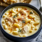 Creamy Chicken Macaroni Cheese Soup