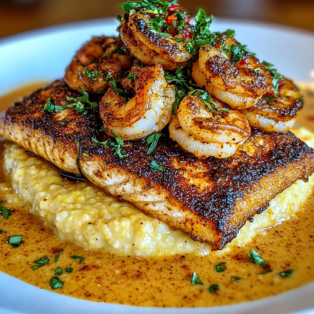 Red Snapper Shrimp Grits Cajun