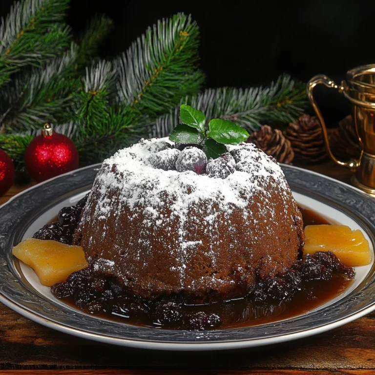 Traditional Plum Pudding with Brandy Butter Sauce