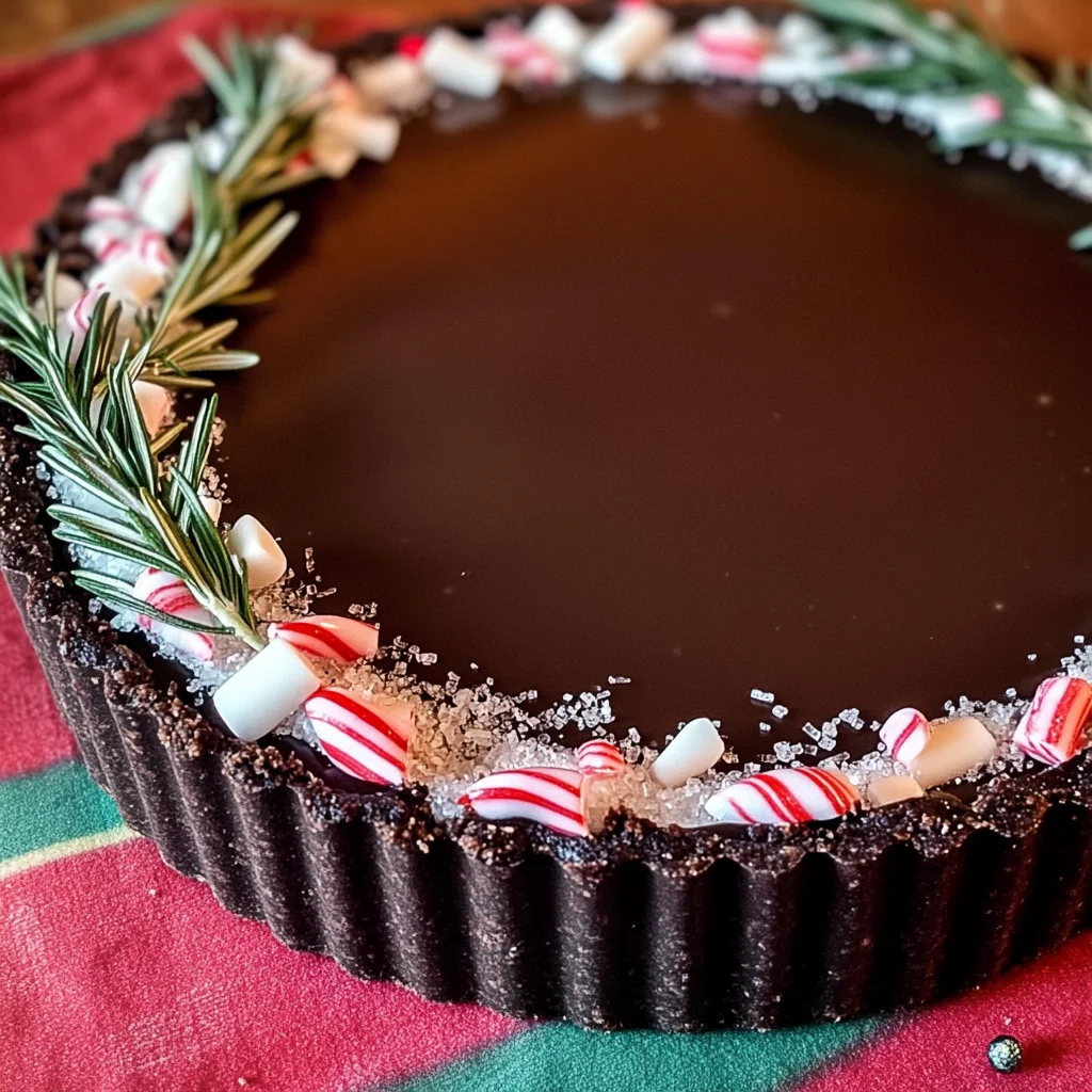 Dark Chocolate Peppermint Mousse Tart