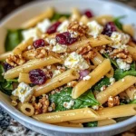 Feta & Cranberry Penne Salad with Orange Vinaigrette