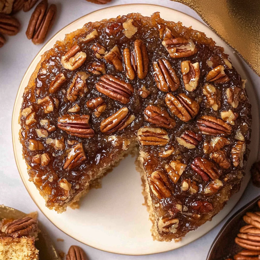 Vegan Pecan Upside Down Cake