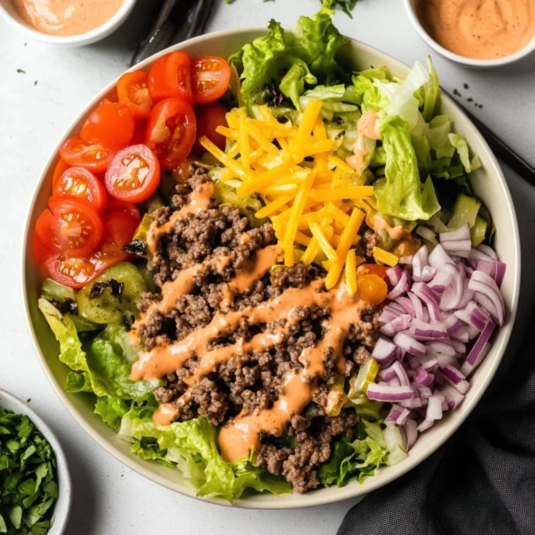 Burger Salad Bowl with Special Sauce Dressing