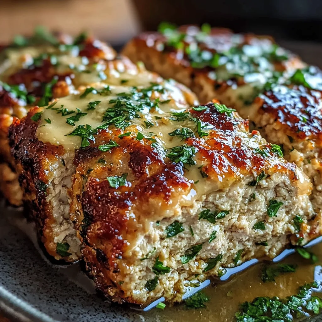 Garlic Parmesan Chicken Meatloaf