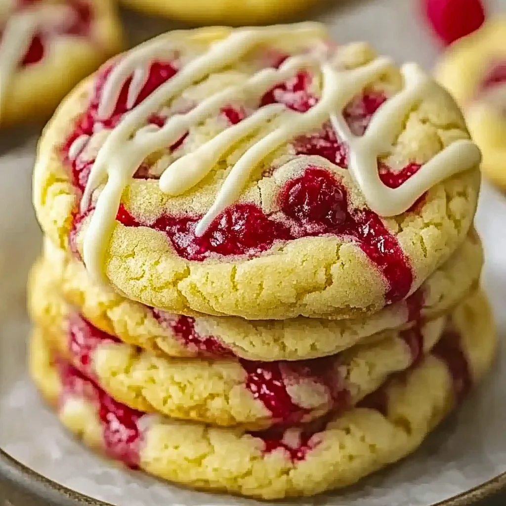 White Chocolate Lemon Raspberry Cookies - Delicious Recipe